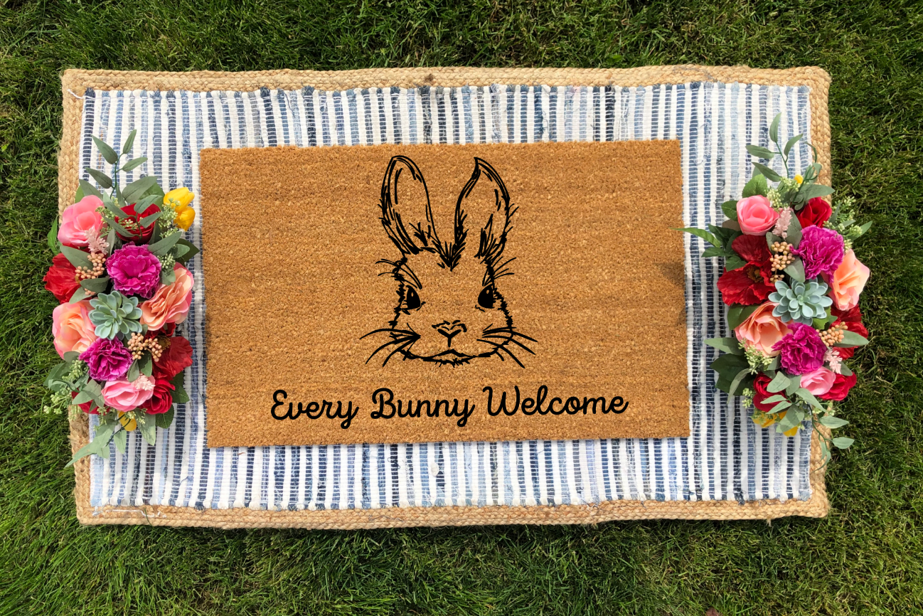 Every Bunny Welcome Doormat- Spring Doormat - The Minted Grove