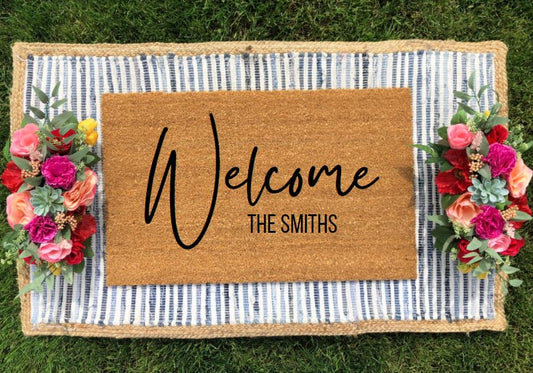 Welcome Last Name Doormat - The Minted Grove