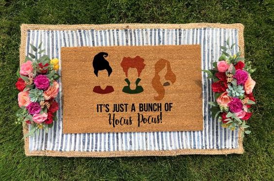 Hocus Pocus Inspired Doormat- It's Just a Bunch of Hocus Pocus! - The Minted Grove