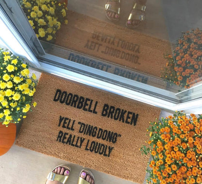 Doorbell Broken, Yell "Ding Dong" Really Loudly Doormat - The Minted Grove