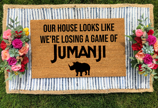 Our House Looks Like We're Losing a Game of Jumanji Doormat - The Minted Grove