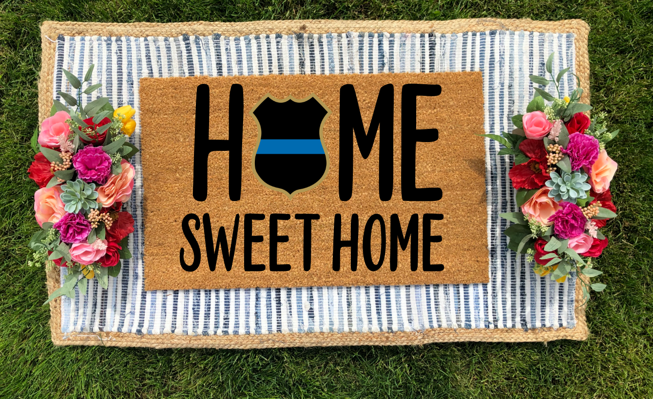 Home Sweet Home- Police Inspired Doormat - The Minted Grove