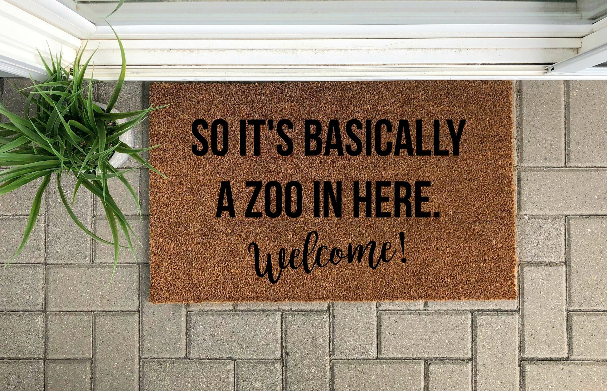 So It's Basically a Zoo In Here, Welcome! Doormat - The Minted Grove