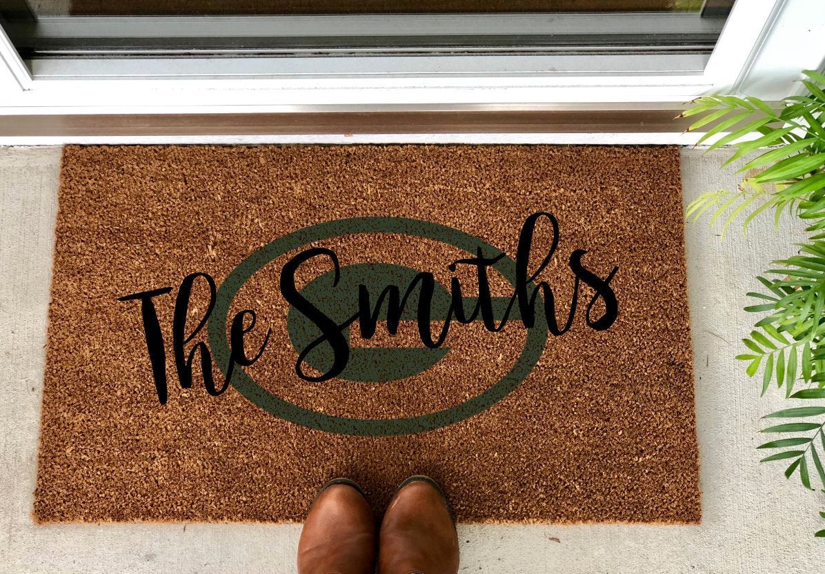 Personalized Green Bay Packer Doormat - The Minted Grove