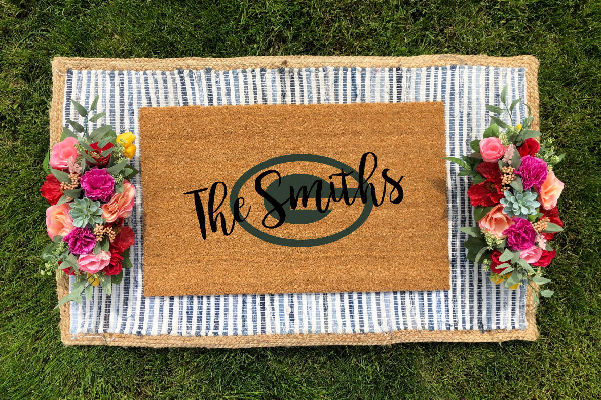 Personalized Green Bay Packer Doormat - The Minted Grove
