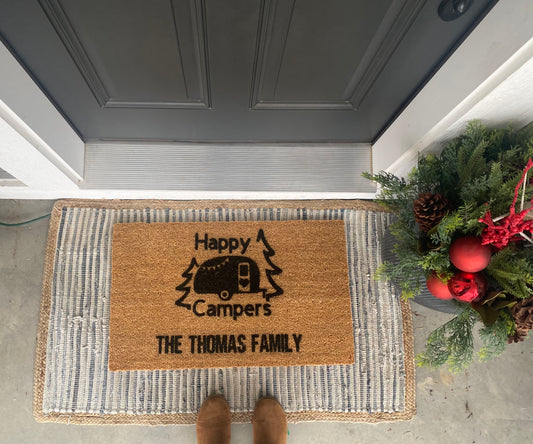 Personalized Happy Camper Doormat - The Minted Grove