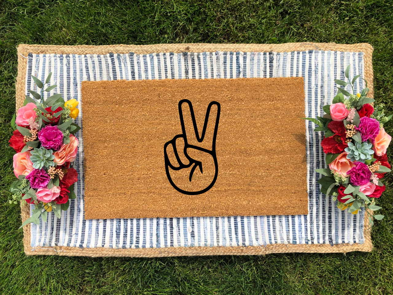 Peace Sign Doormat - The Minted Grove